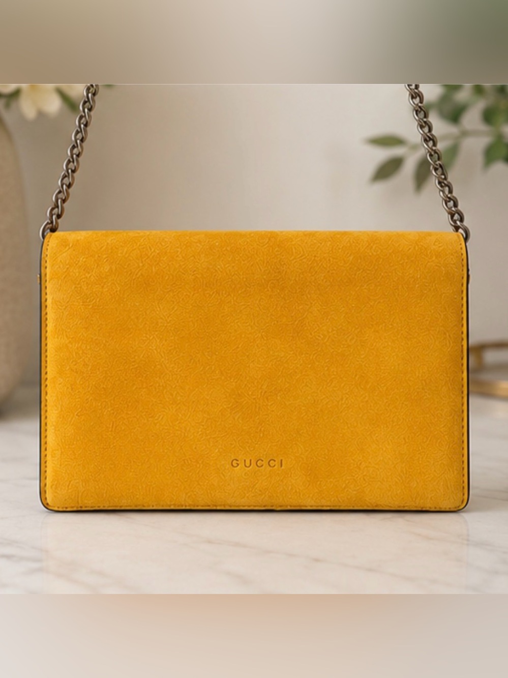 Gucci Dionysus Suede Wallet On Chain WOC in Rare Mustard Yellow COA INCLUDED 💛 - Picture 2 of 10